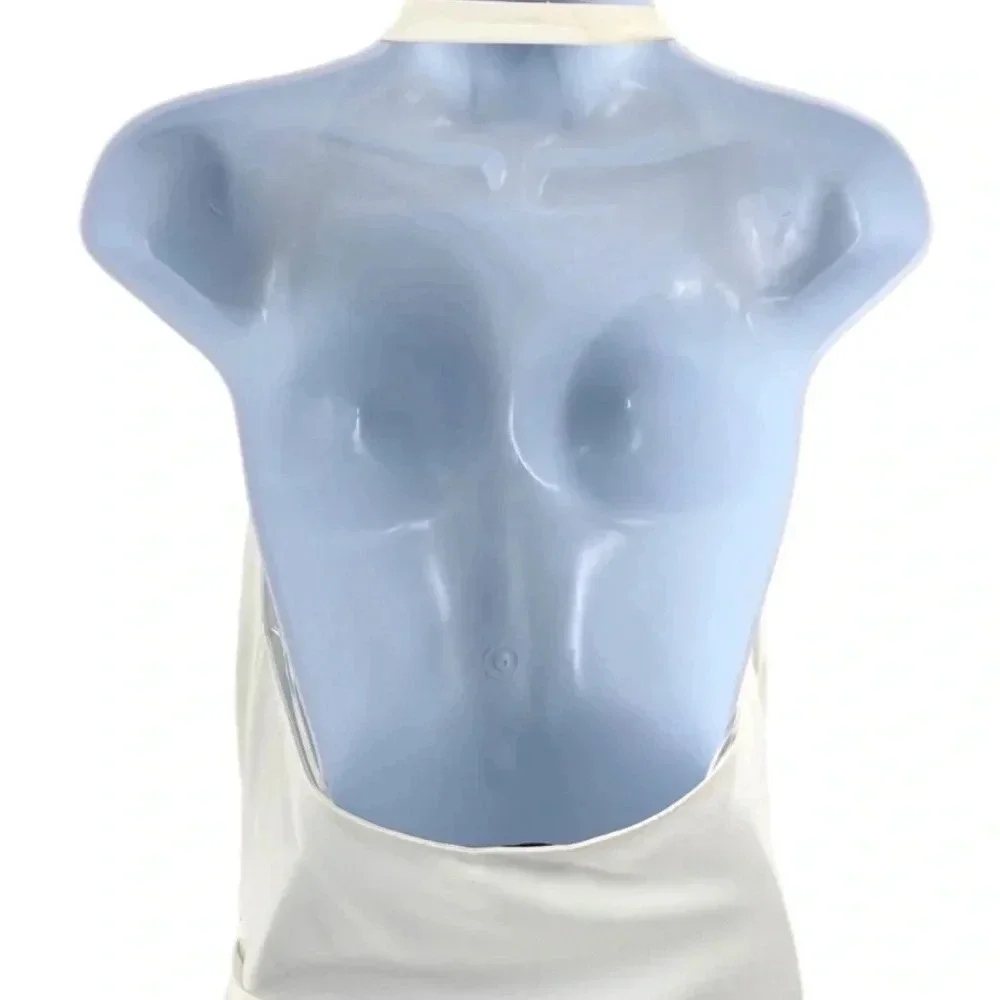 Amanda Uprichard | Maxwell Halterneck Asymmetrical Mini Dress in Ivory Size M - Picture 11 of 12